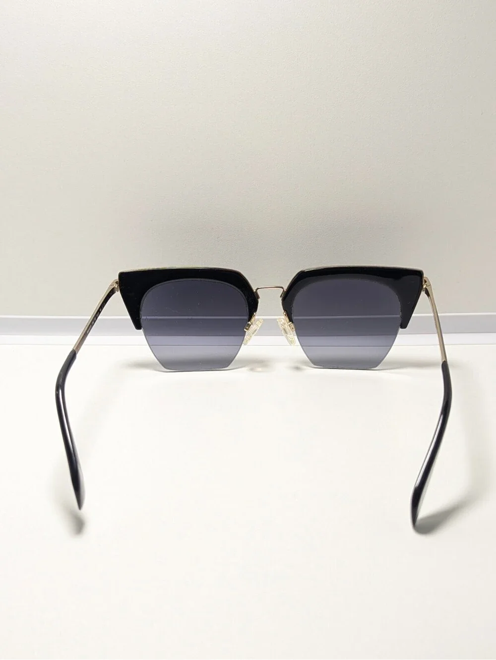Rag & Bone RNB1007/S Gray UV Black Gold Browline Women's Sunglasses  51-21-145